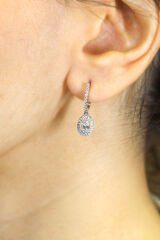 Oval Coronet Pırlanta Küpe