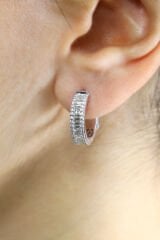 0.90 ct Baget Tamtur Pırlanta Küpe