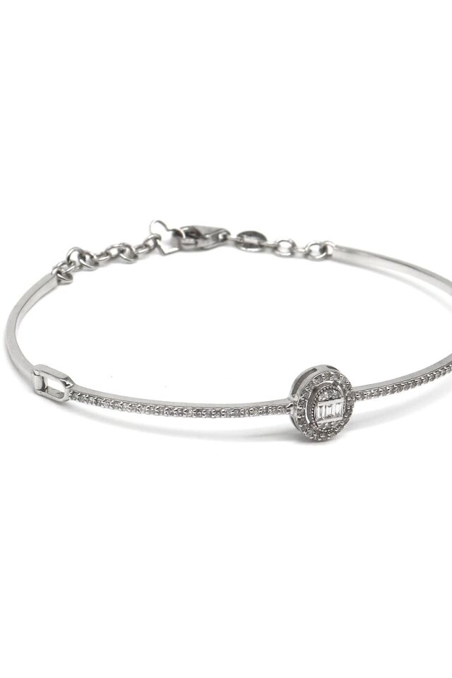 0.40 ct Baget Pırlanta Kelepçe