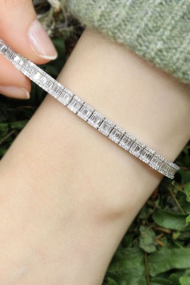3.60 ct Baget Pırlanta Bileklik