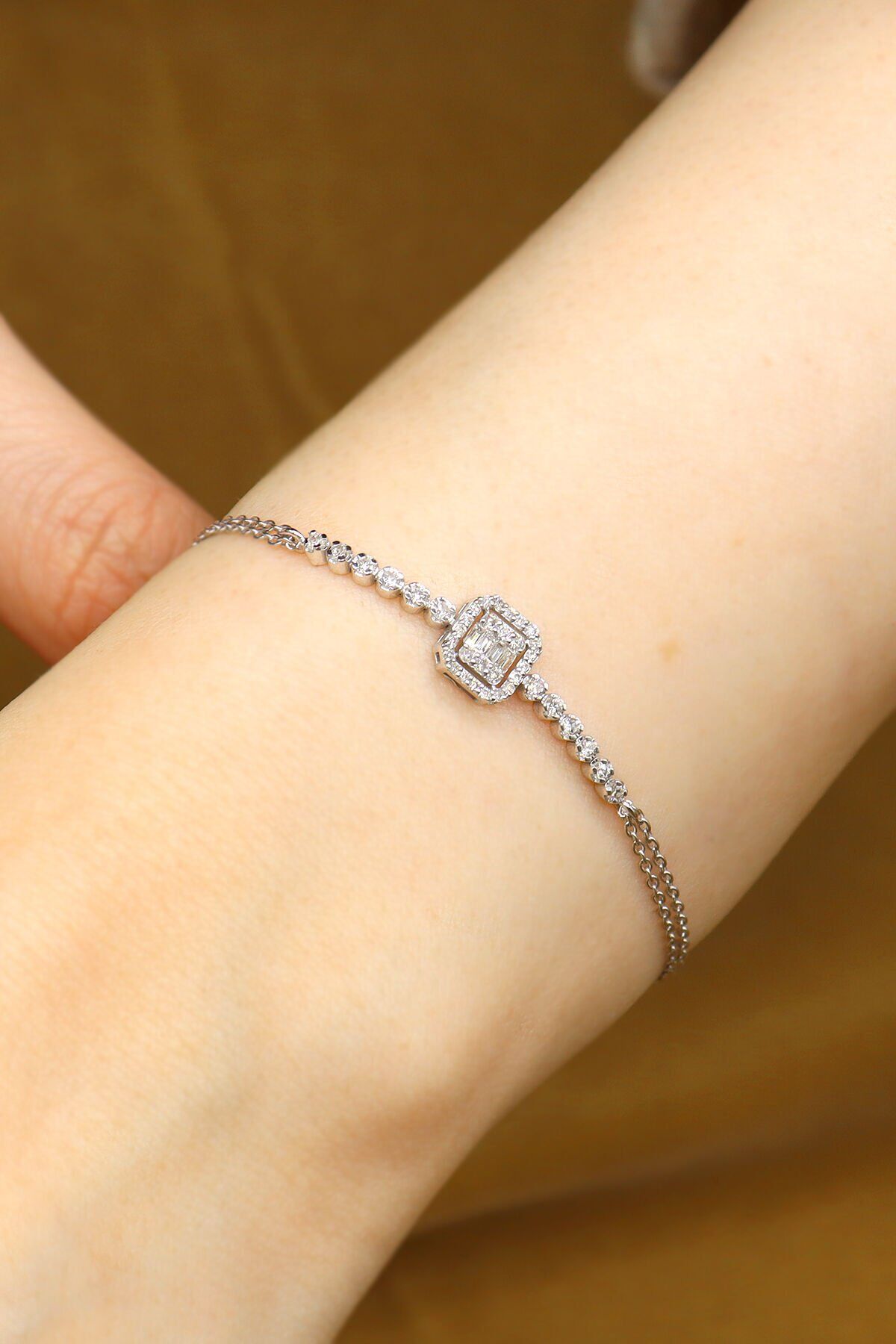 0.40 Ct Baget Pırlanta Bileklik