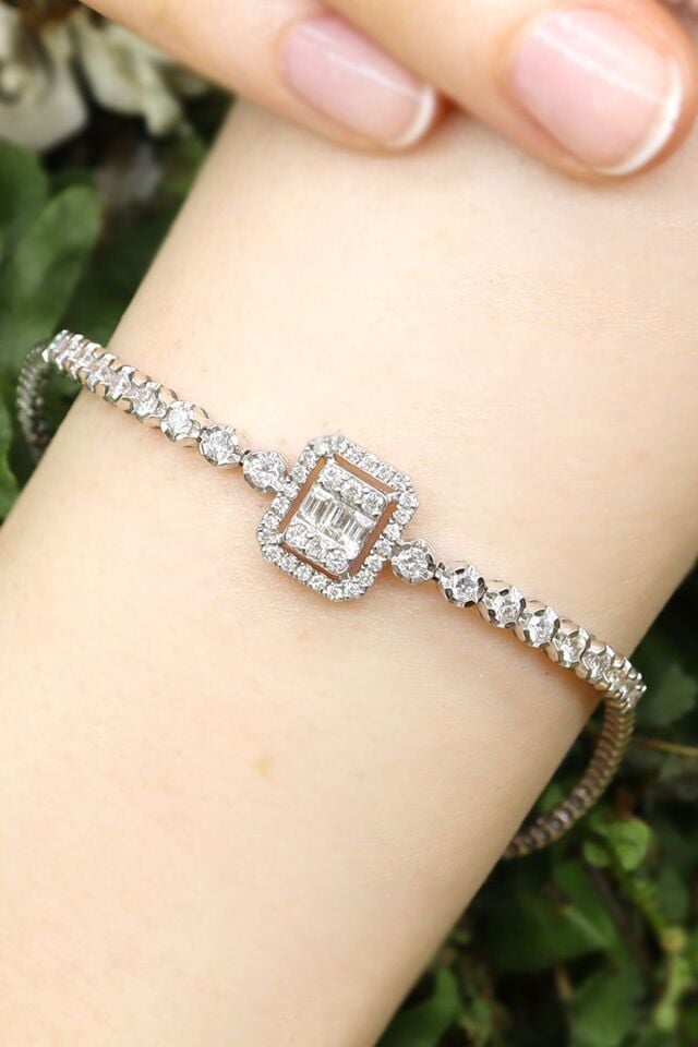 1.50 ct Baget Pırlanta Bileklik