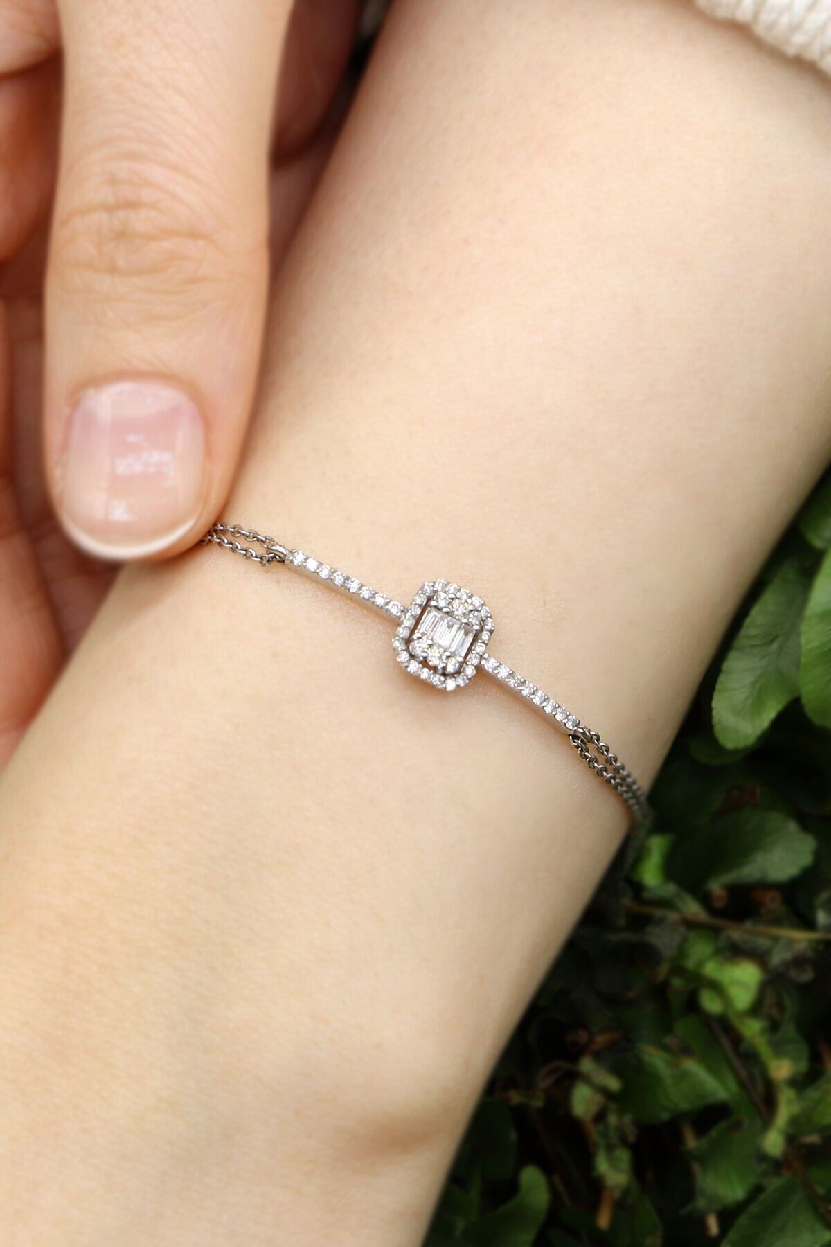 0.60 ct Baget Pırlanta Bileklik