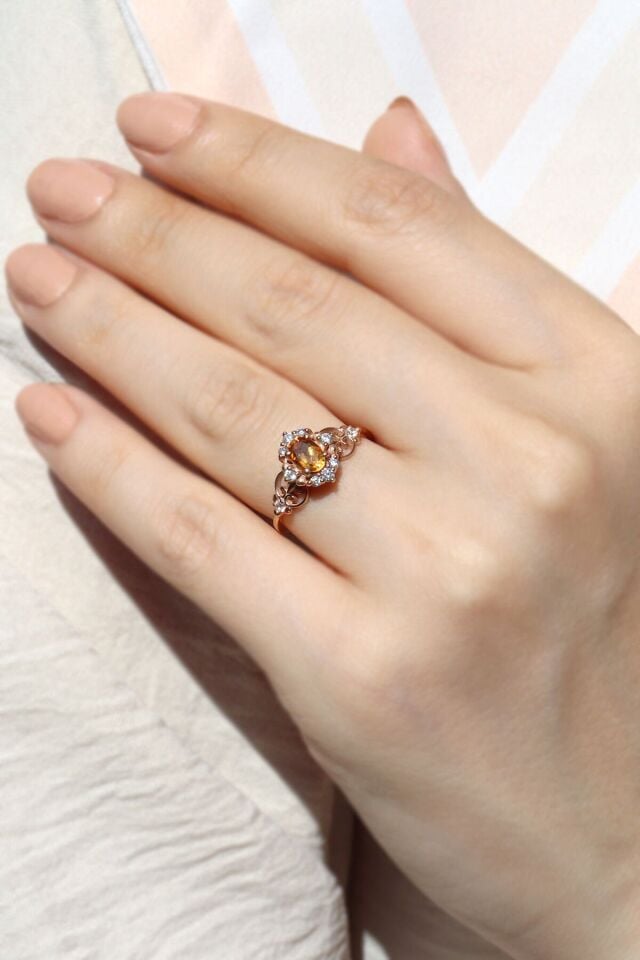 Vintage Turmalin & Pırlanta Yüzük