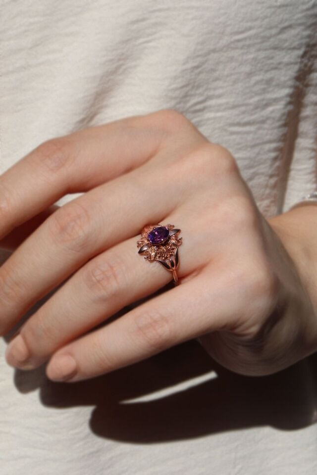 Vintage Ametist Yüzük