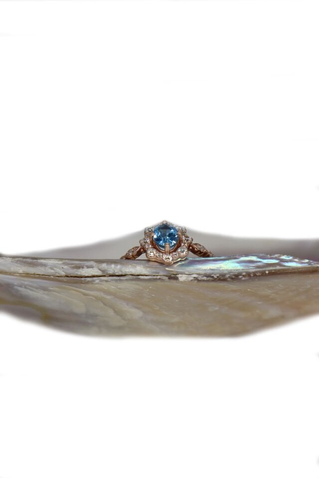 Vintage Aquamarine & Pırlanta Yüzük