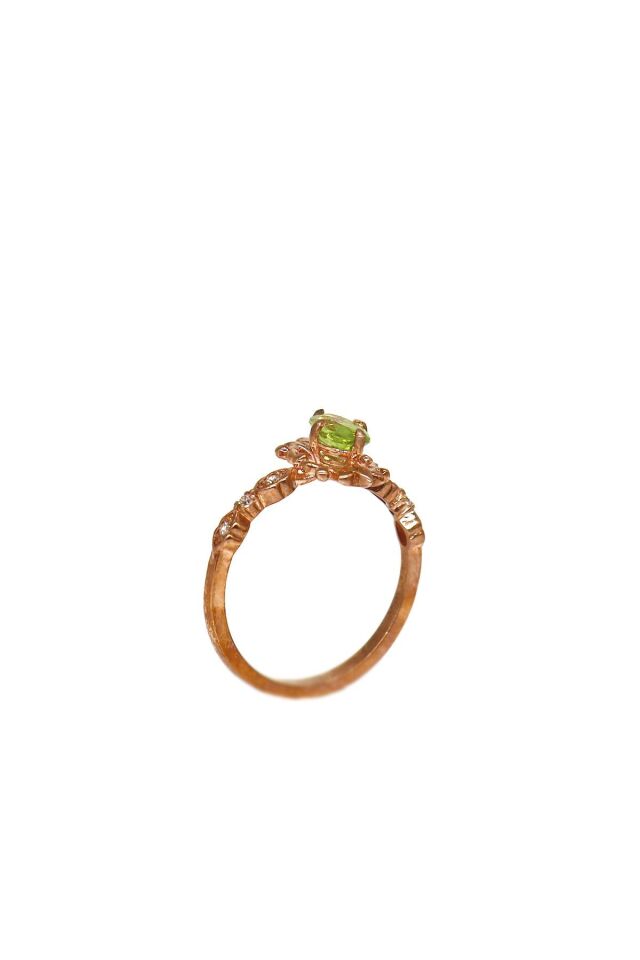 Vintage Yeşil Turmalin & Pırlanta Yüzük