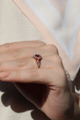 Vintage Ametist & Pırlanta Yüzük