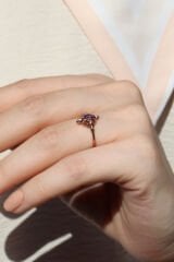 Vintage Ametist & Pırlanta Yüzük