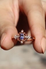 Vintage Ametist & Pırlanta Yüzük