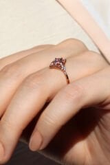 Vintage Ametist & Pırlanta Yüzük