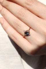 Vintage London Blue & Pırlanta Yüzük