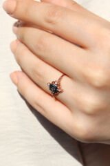 Vintage London Blue & Pırlanta Yüzük