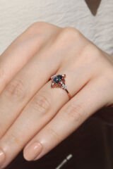 Vintage London Blue & Pırlanta Yüzük