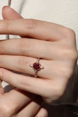 Vintage Garnet & Pırlanta Yüzük