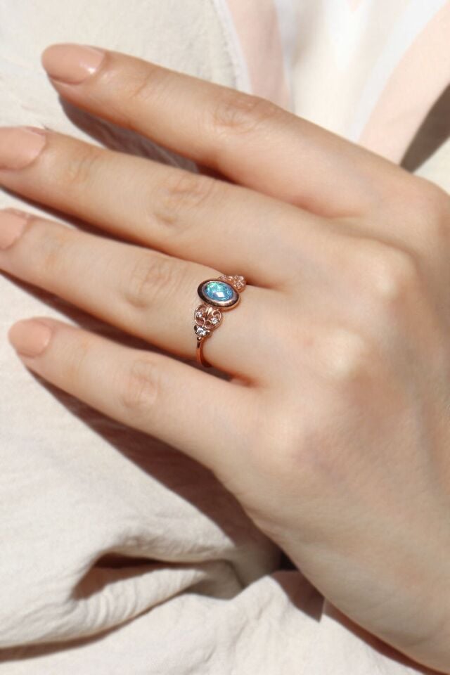 Vintage Opal & Pırlanta Yüzük