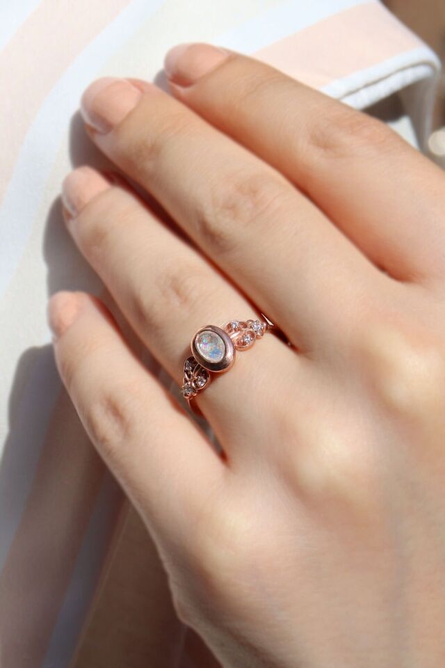 Vintage Opal & Pırlanta Yüzük