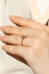 Vintage Beyaz Topaz & Pırlanta Yüzük