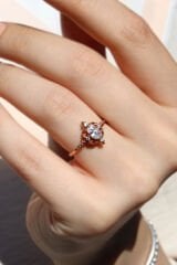 Vintage Beyaz Topaz & Pırlanta Yüzük