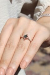 Vintage Moss Agate & Pırlanta Yüzük