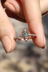 Vintage Moss Agate & Pırlanta Yüzük