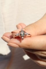 Vintage Moss Agate & Pırlanta Yüzük