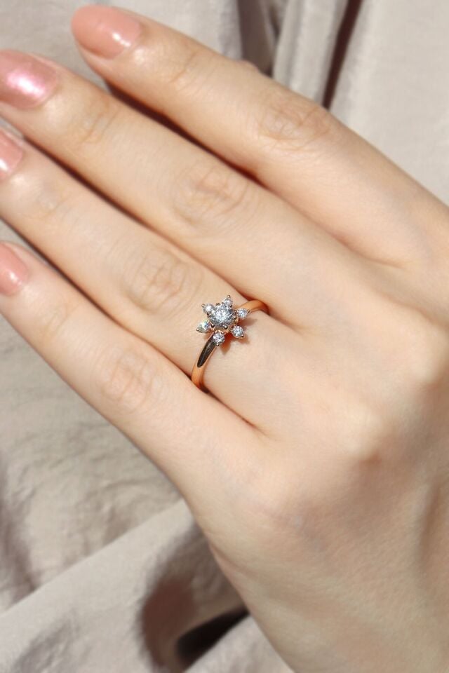 Vintage Lotus Pırlanta Yüzük