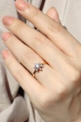 Vintage Lotus Pırlanta Yüzük