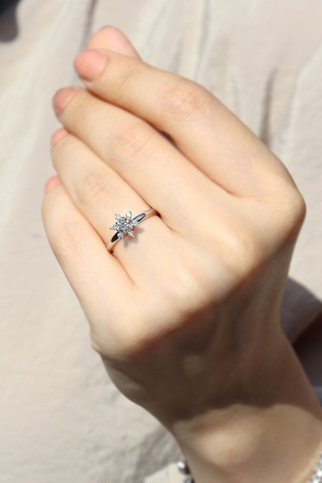 Vintage Lotus Pırlanta Yüzük