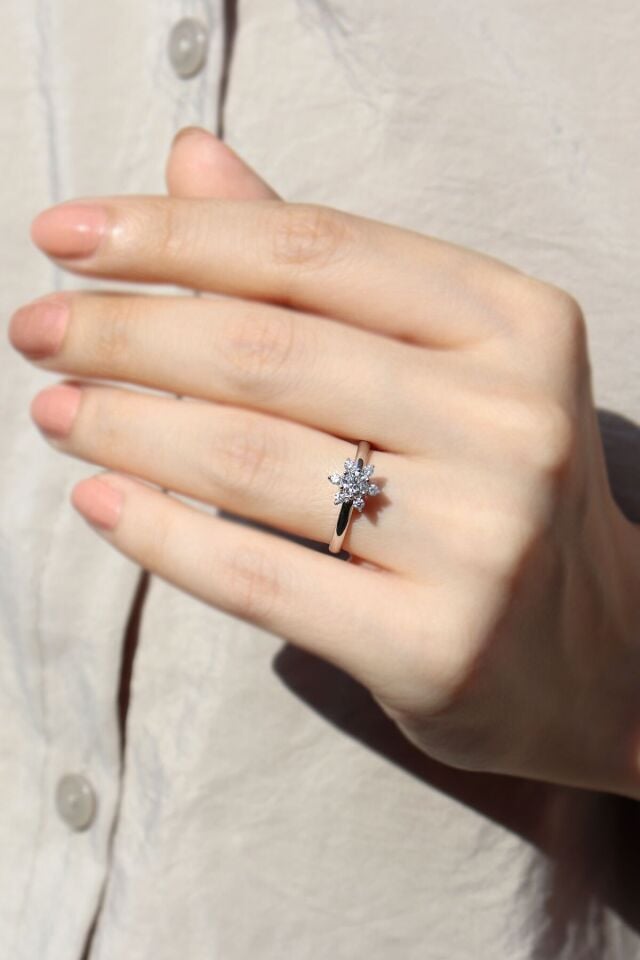 Vintage Lotus Pırlanta Yüzük