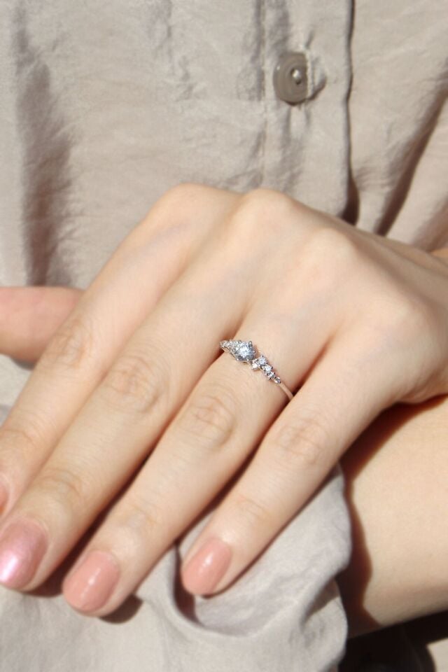 Vintage Asimetri Pırlanta Yüzük