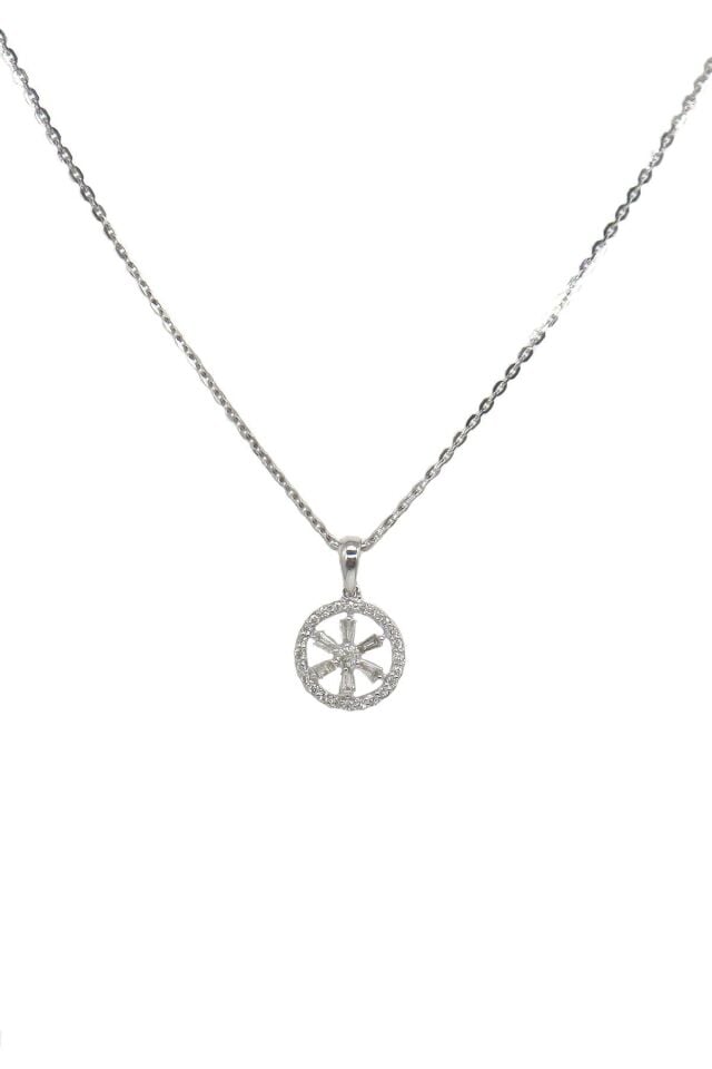 0.35 ct Pırlanta Baget Kolye