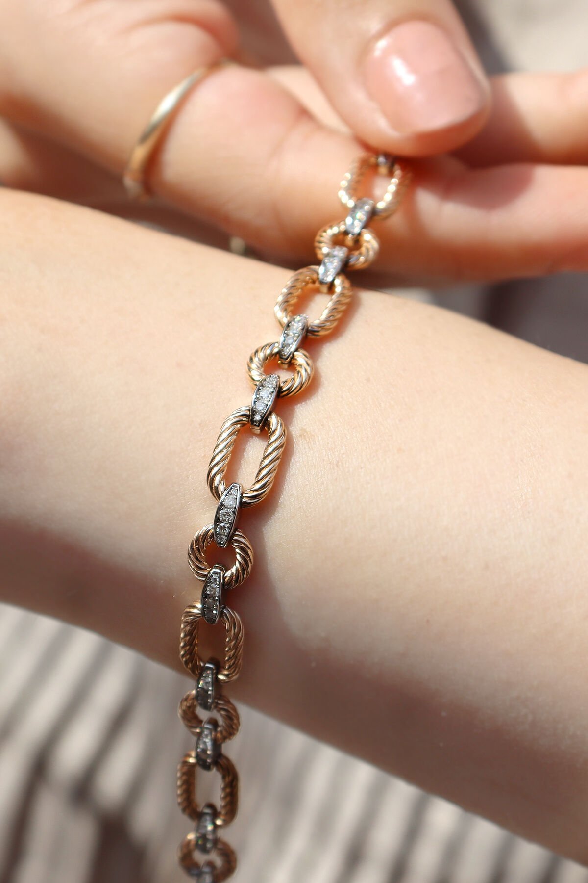 Tasarım Zincir Pırlanta Bileklik