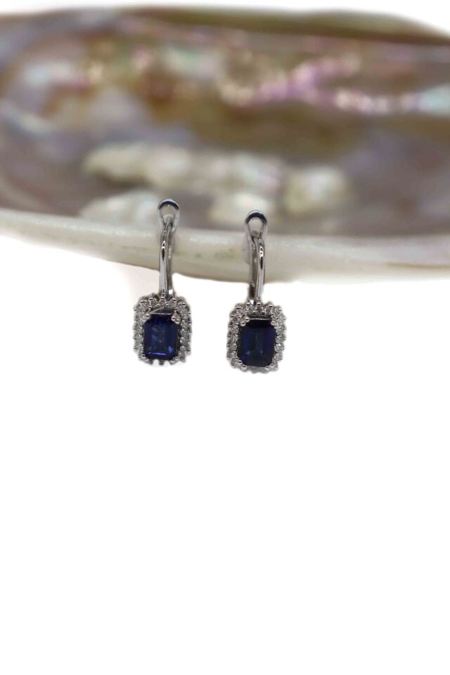 Safir Emerald Pırlanta Küpe
