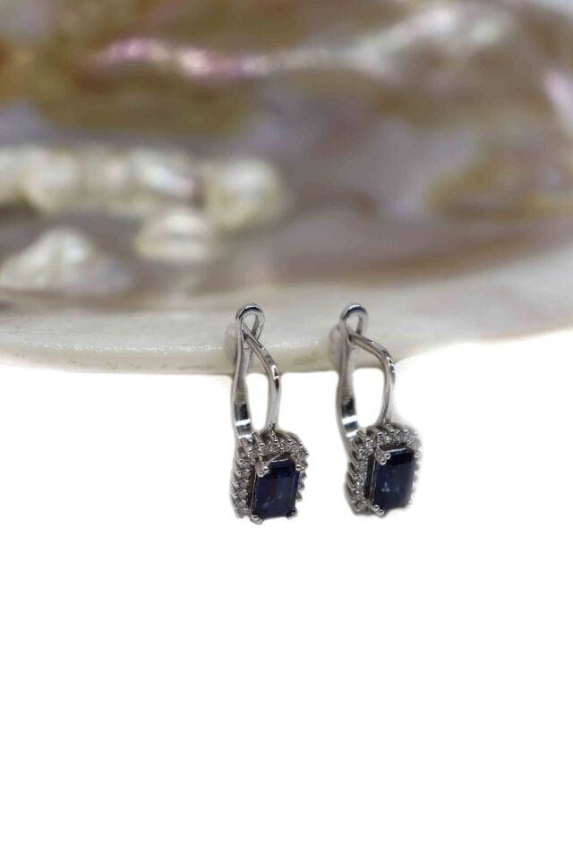 Safir Emerald Pırlanta Küpe