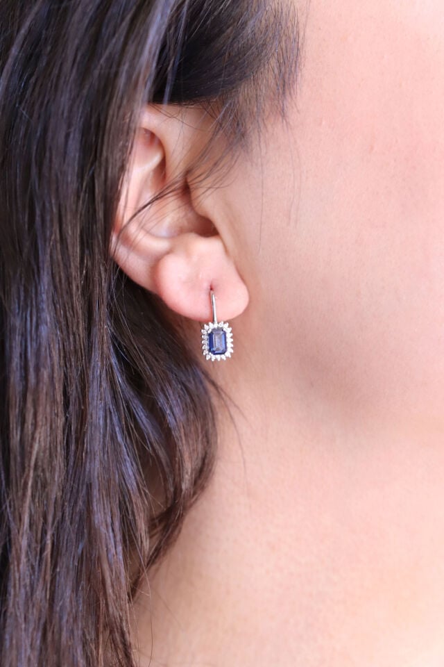 Safir Emerald Pırlanta Küpe