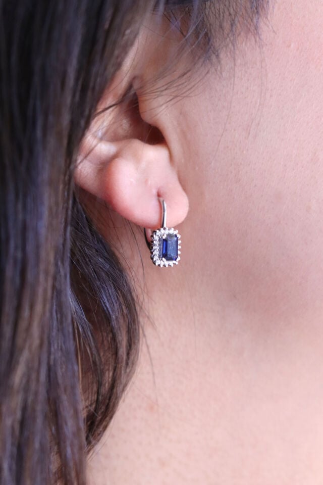 Safir Emerald Pırlanta Küpe
