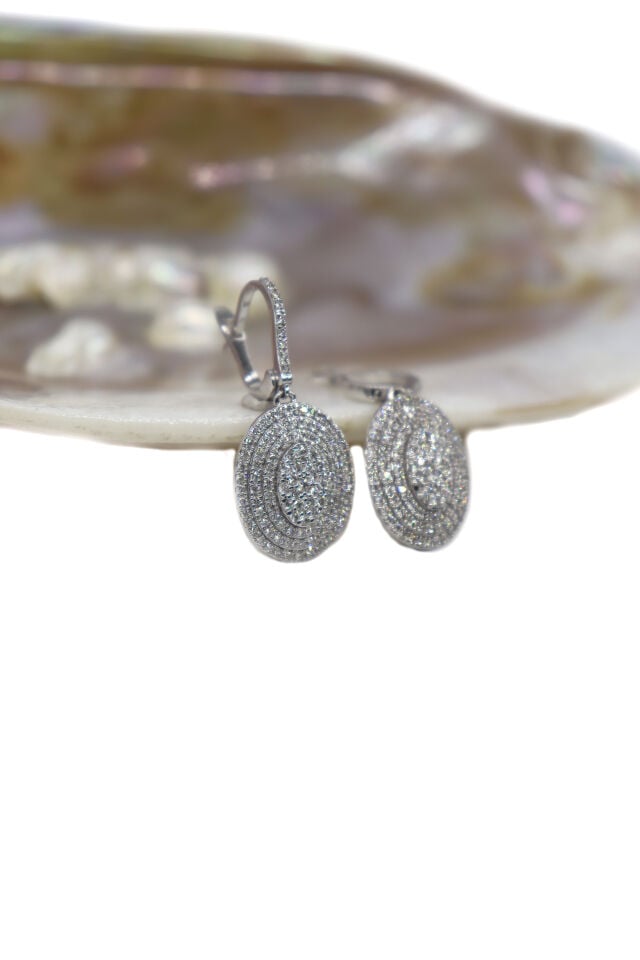 1.30 CT Oval Coronet Pırlanta Küpe