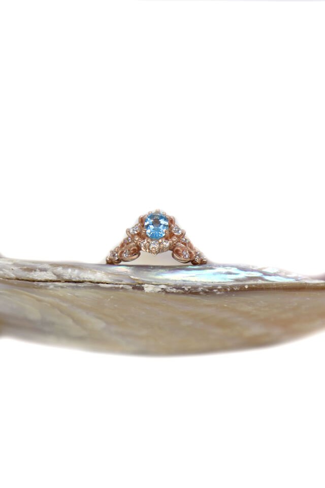 Vintage Aquamarine & Pırlanta Yüzük