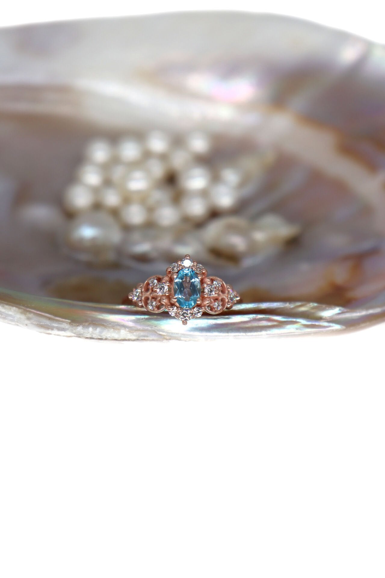 Vintage Aquamarine & Pırlanta Yüzük