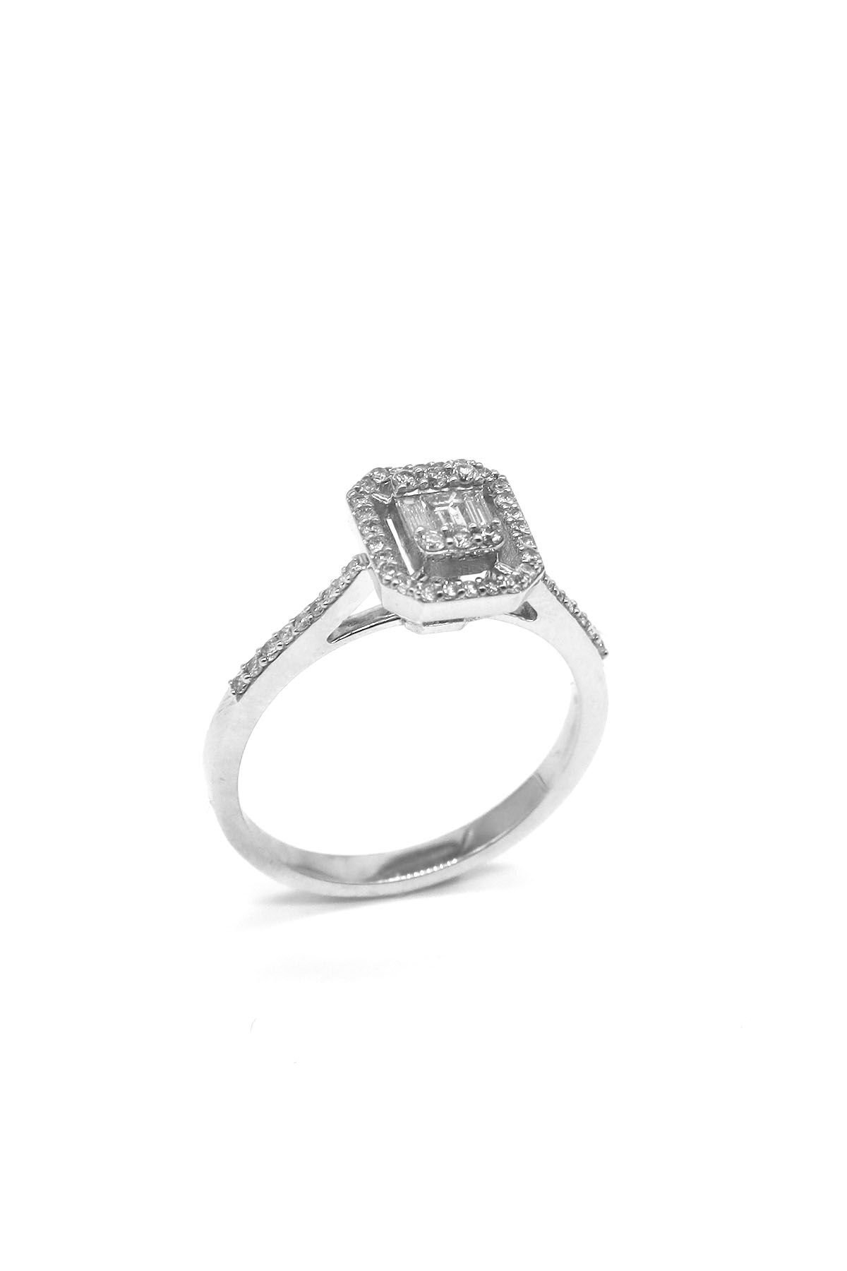 0.35 ct Pırlanta Baget Yüzük