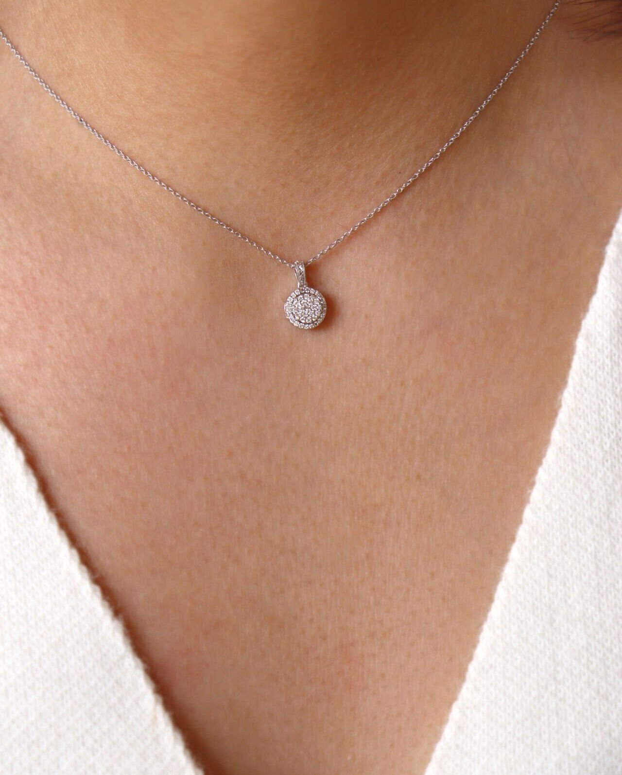 0.15 Ct Pırlanta Coronet Kolye
