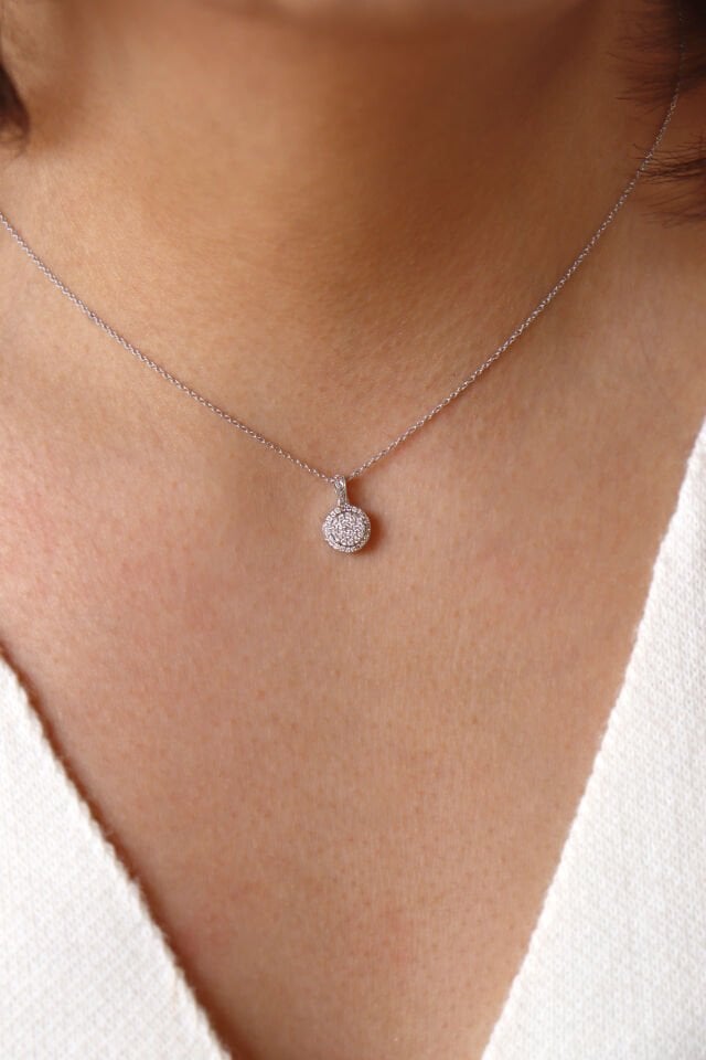 0.15 Ct Pırlanta Coronet Kolye
