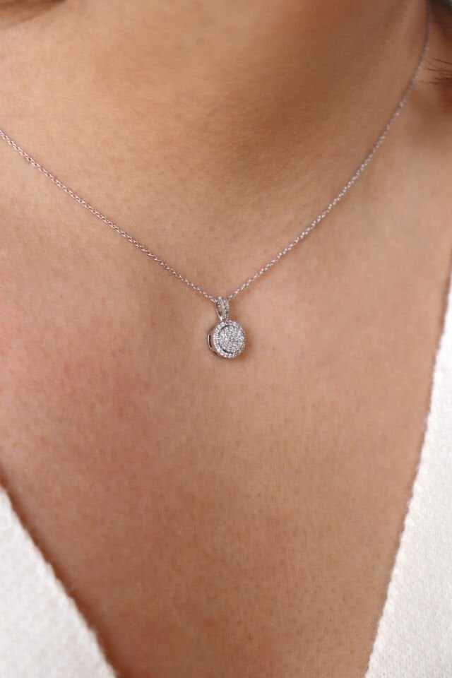 0.15 Ct Pırlanta Coronet Kolye