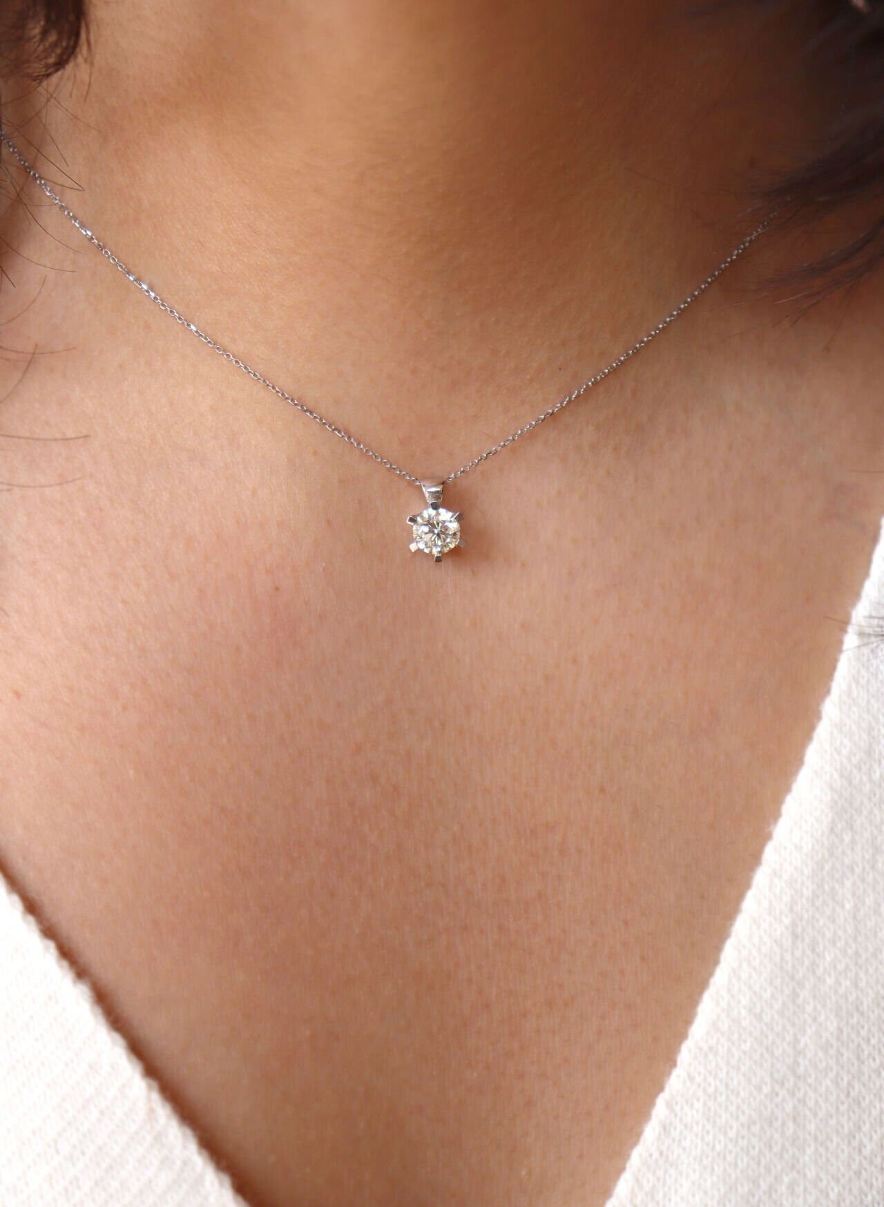 1.10 Ct Pırlanta Tektaş Kolye