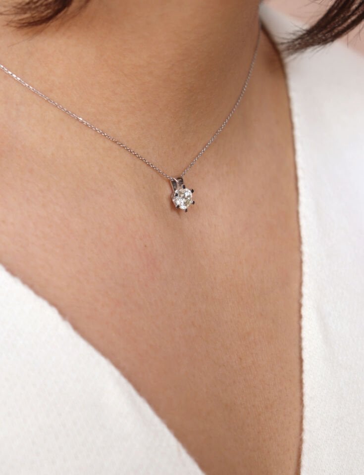 1.10 Ct Pırlanta Tektaş Kolye