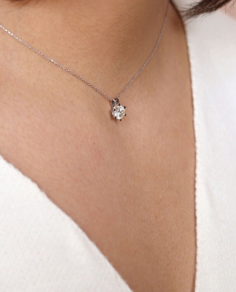 1.10 Ct Pırlanta Tektaş Kolye