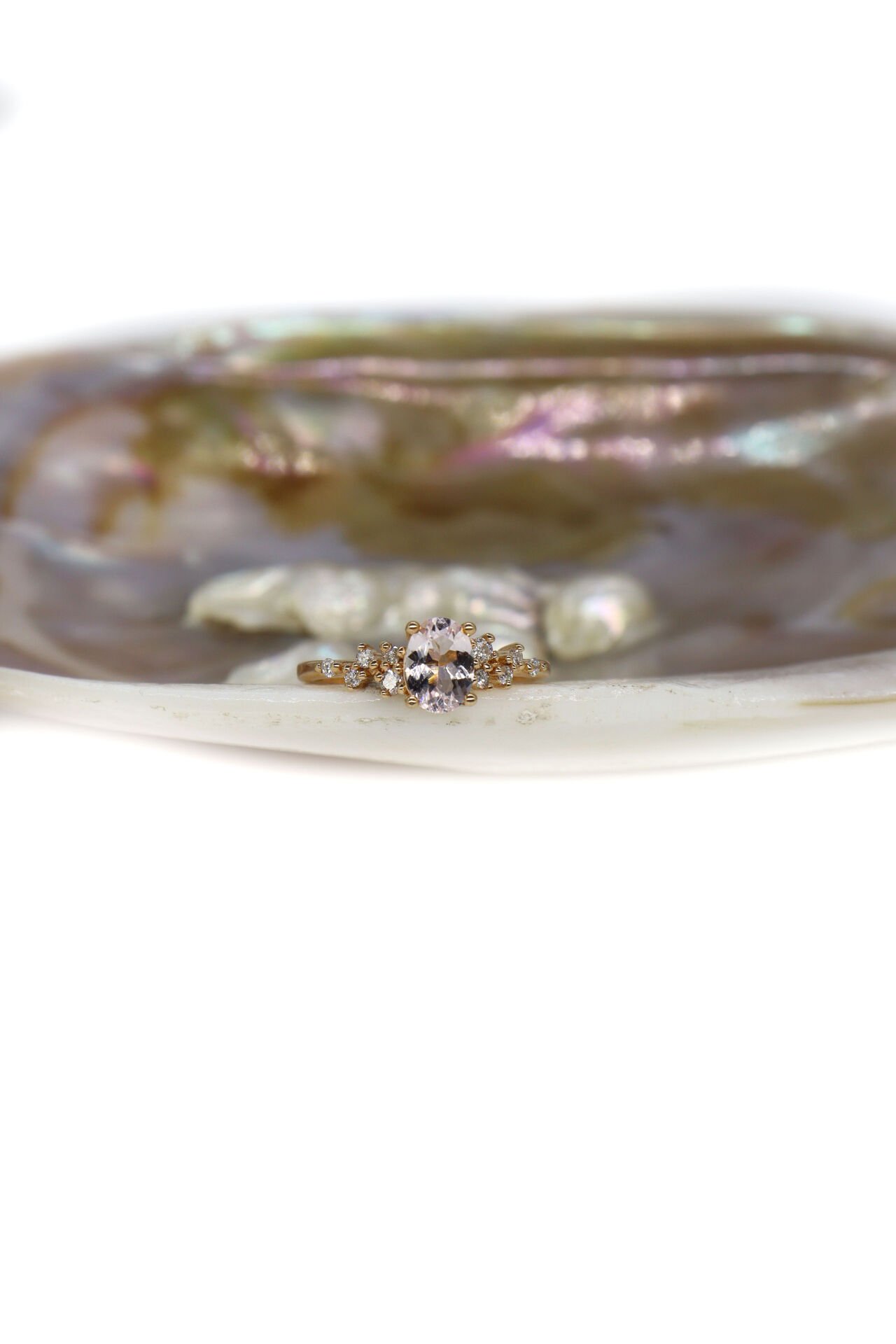 Asimetri Morganite PIırlanta Yüzük