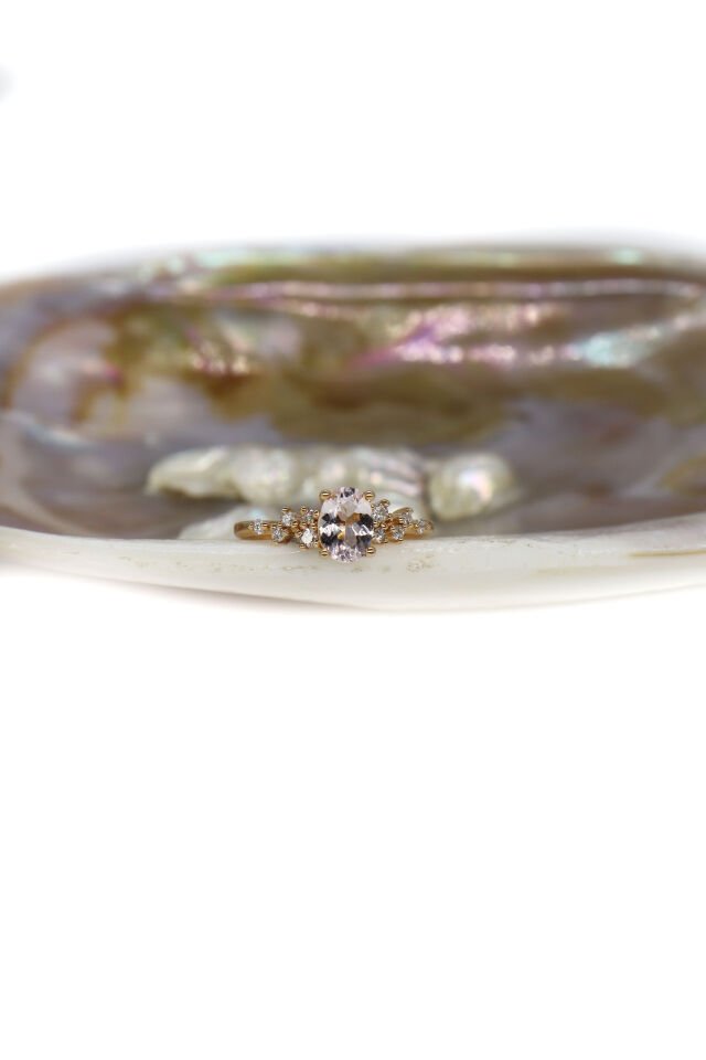 Asimetri Morganite PIırlanta Yüzük