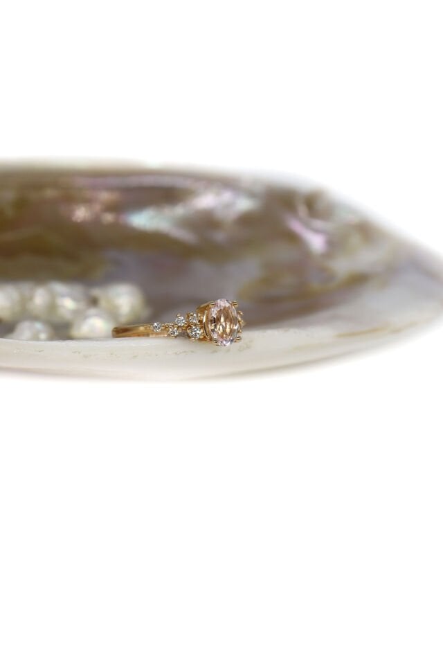 Asimetri Morganite PIırlanta Yüzük